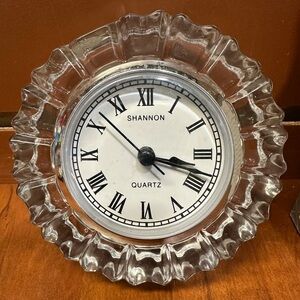 Shannon Silver and Black Roman Numeral Quartz Clock